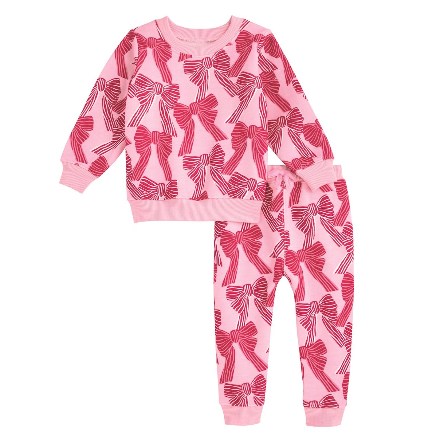 Mud Pie Bow Print Jogger Set