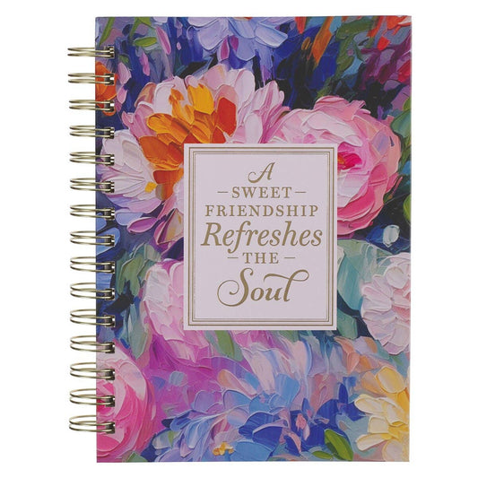 Multi Painted Floral Sweet Friendship Spiral Journal