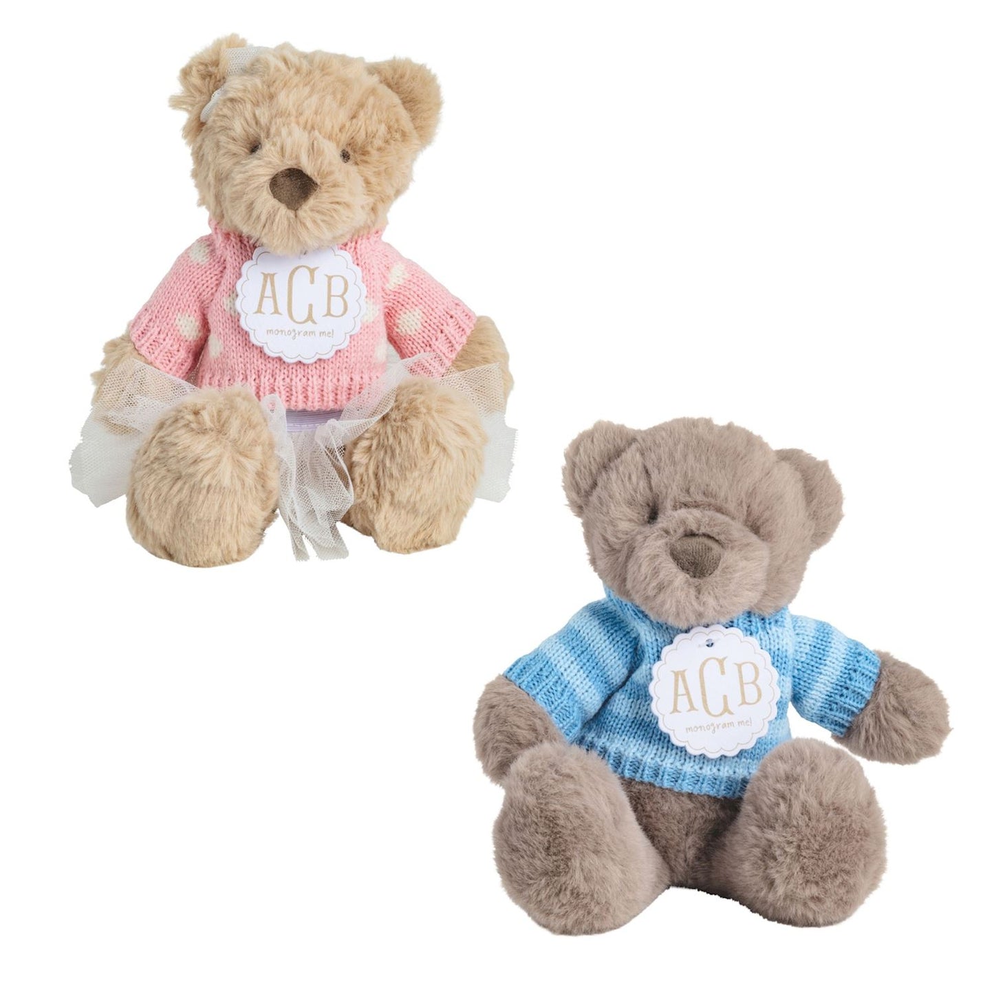 Mud Pie Monogram Baby Bear Plush Pal