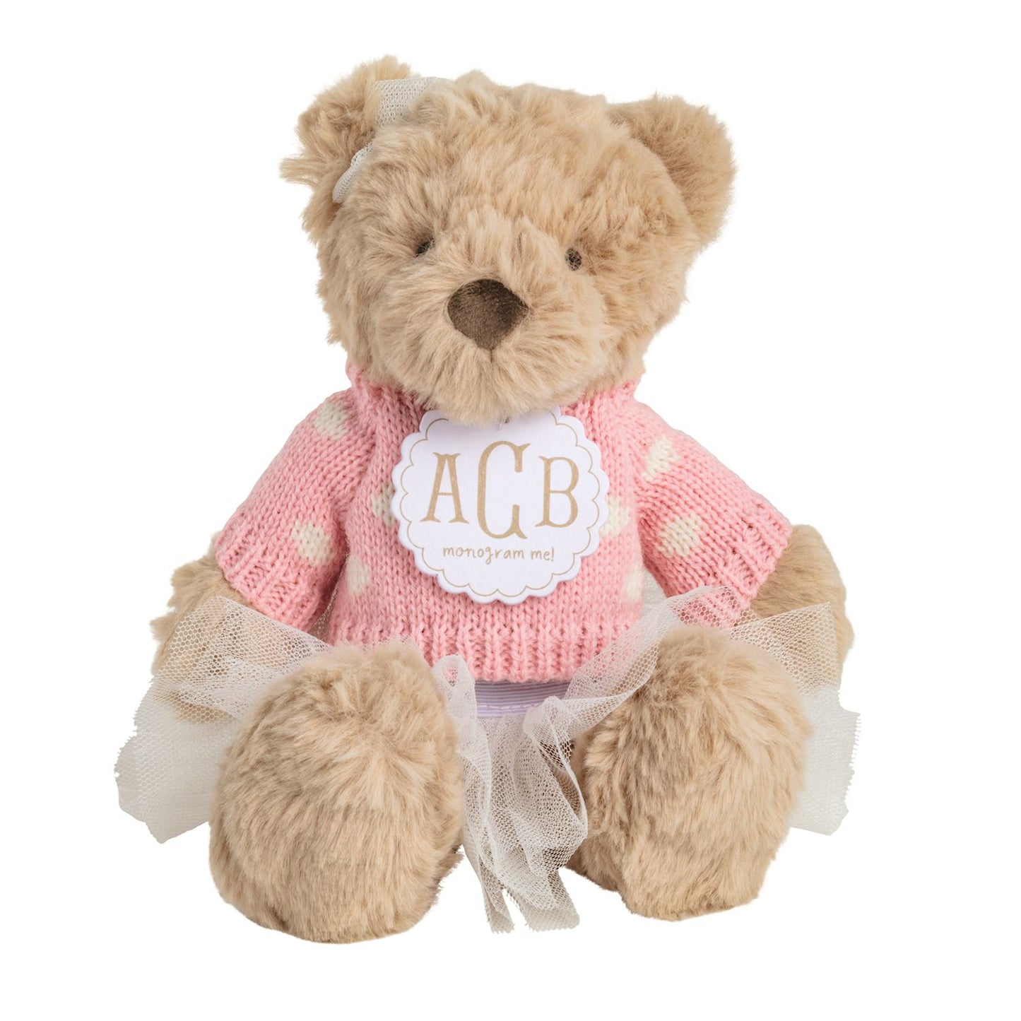 Mud Pie Monogram Baby Bear Plush Pal