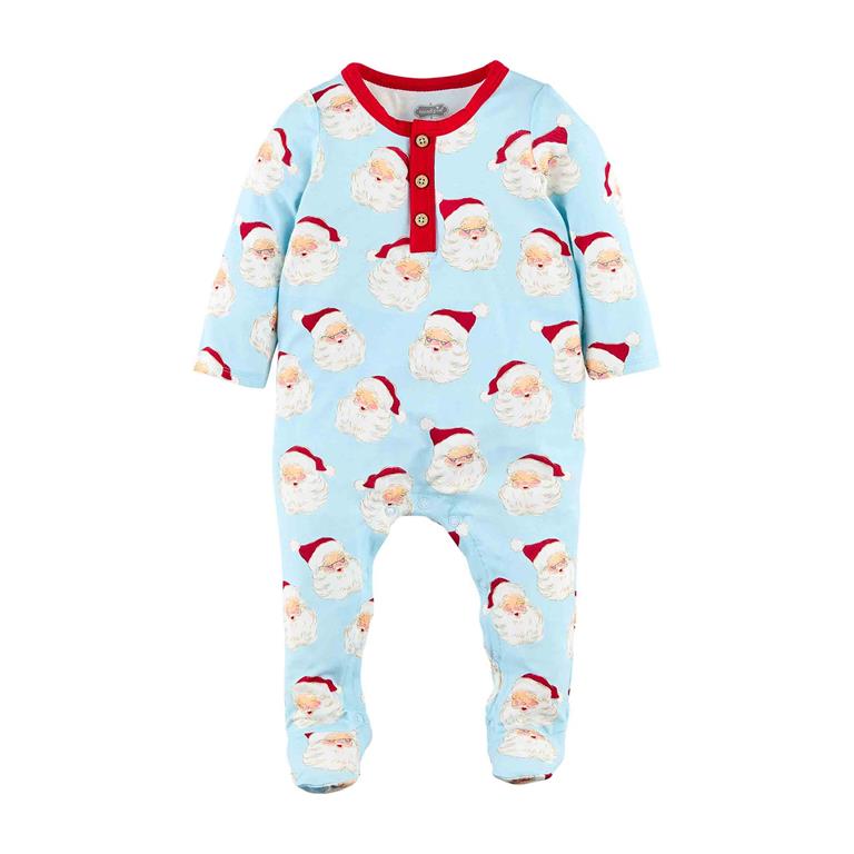 Mud Pie Blue Vintage Santa Baby Sleeper