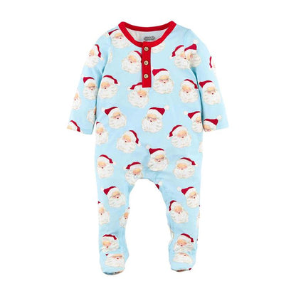 Mud Pie Blue Vintage Santa Baby Sleeper