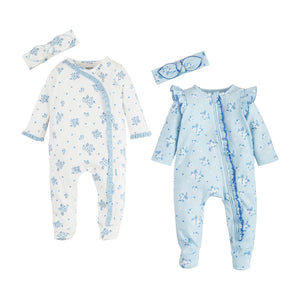 Mud Pie Ditsy Floral Sleeper & Headband Sets