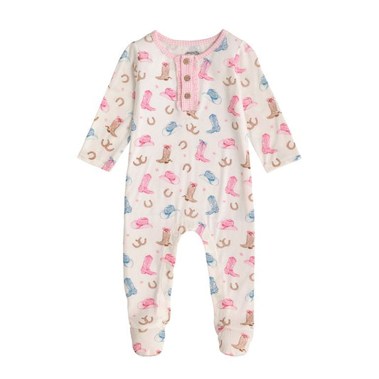 Mud Pie Girl Cowboy Print Sleeper