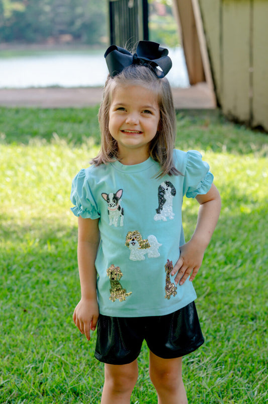Puppy Sequin Tee