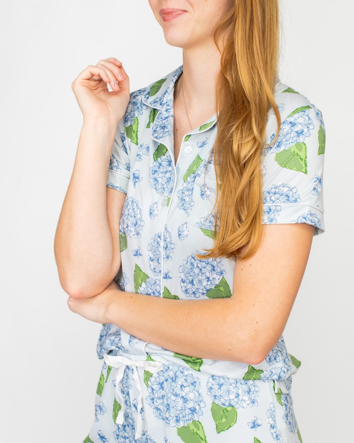 Hydrangea Button Up Sleep Shirt