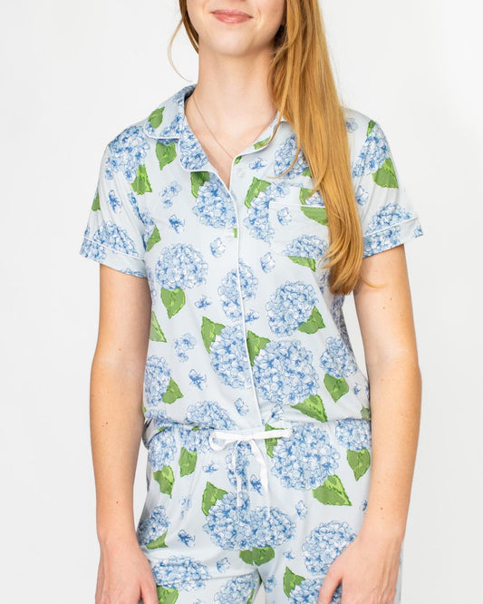 Hydrangea Button Up Sleep Shirt