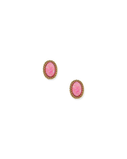 Luna Opal Hot Pink Screwback Stud Earrings