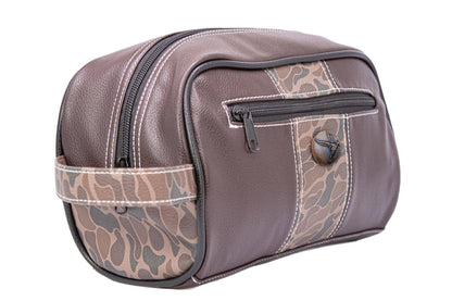 Green & Grey Mallard Brown Pebble Dopp Bag
