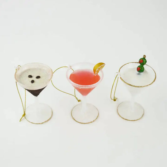 Martini Glass Ornament Set