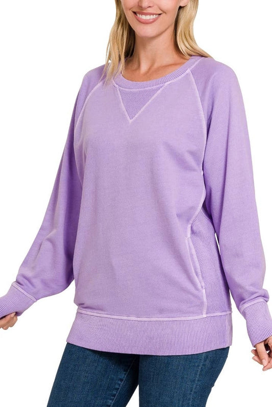 Lavender Stacey Front Pocket Pullover