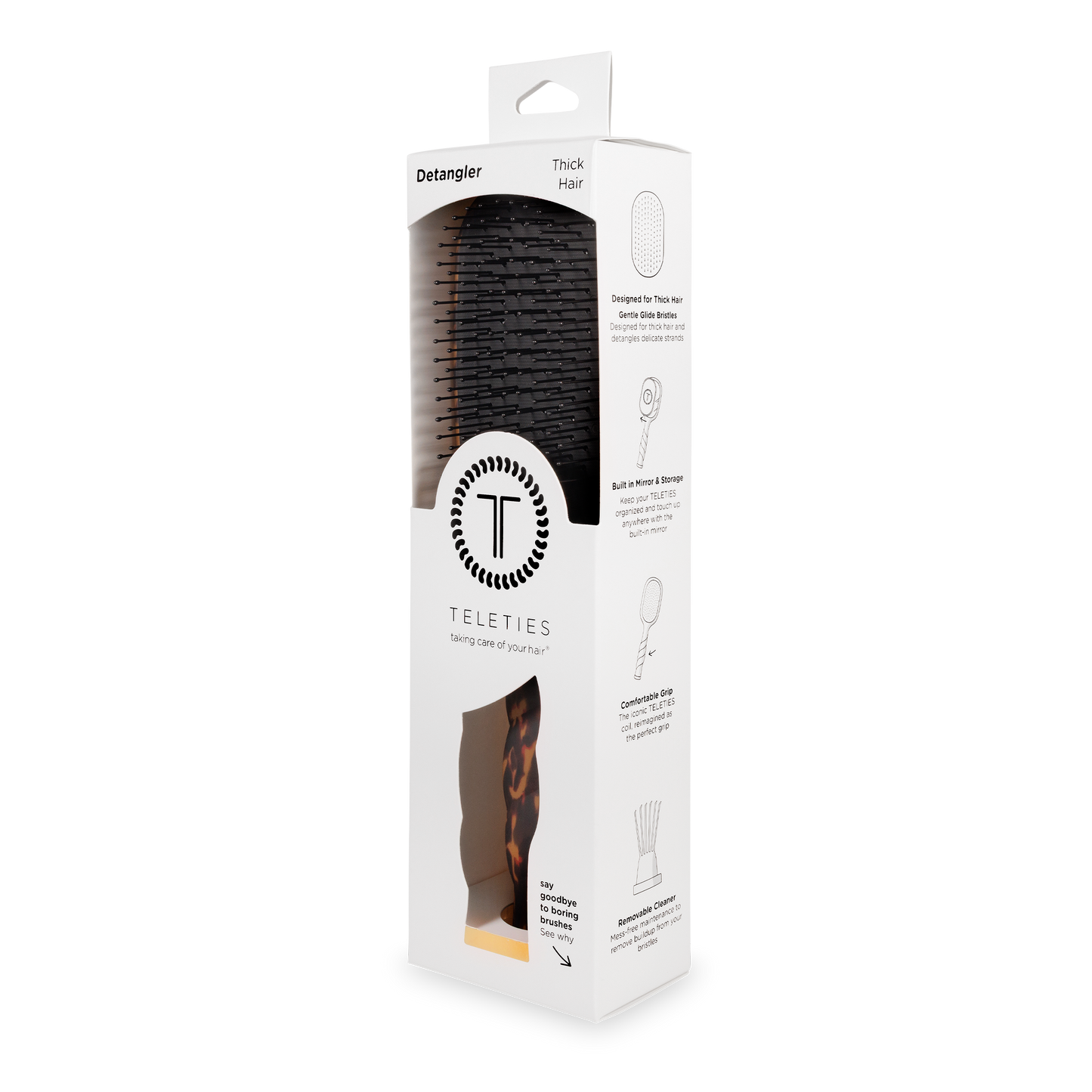 TELETIE Detangler Hair Brush for Thick Hair | Tortoise