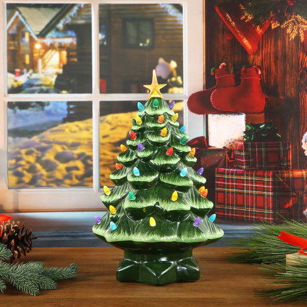 14" Nostalgic Ceramic Tree - Green