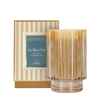 Icy Blue Pine Holiday Candle 4pk