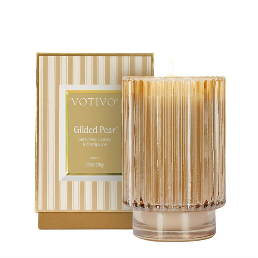 Gilded Pear Holiday Candle 4pk