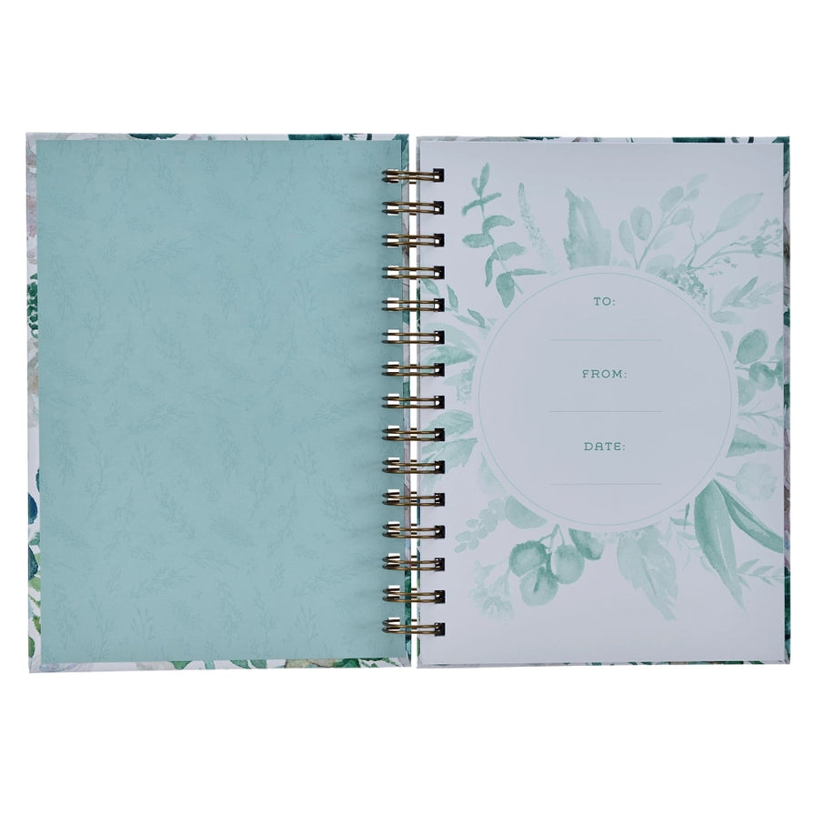 Teal Floral Be Still Ps. 46:10 Spiral Journal