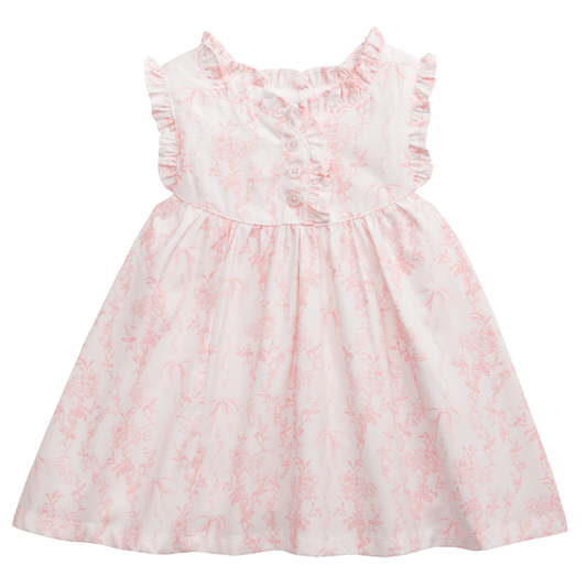 Mud Pie Pink Toile Baby Dress