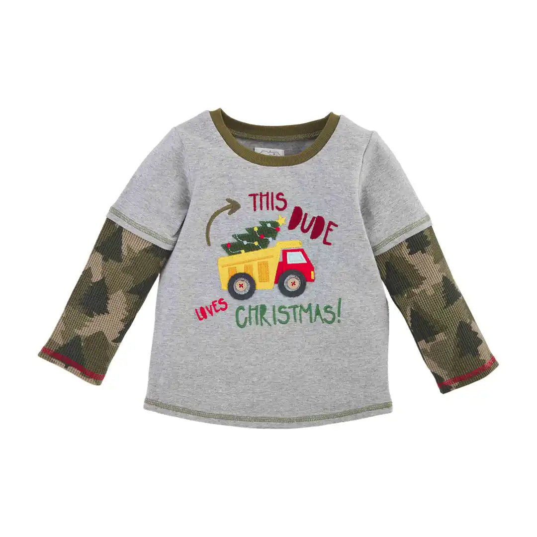 Mud Pie Dude Loves Christmas Toddler Tee