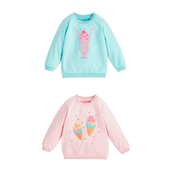 Mud Pie Blue & Pink Sparkle Sweatshirts