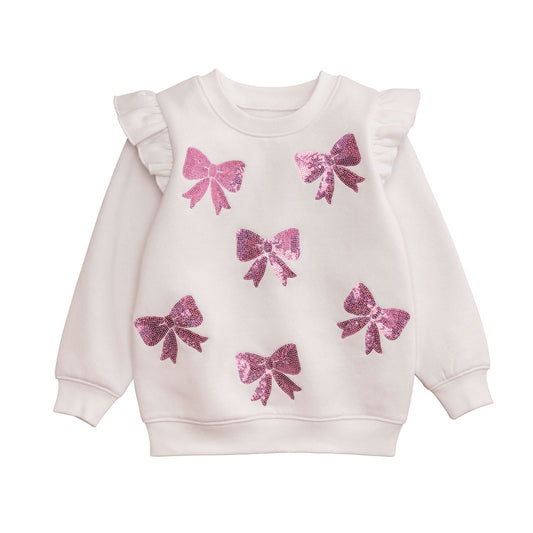 Mud Pie Sequin Bow Sweatshirt