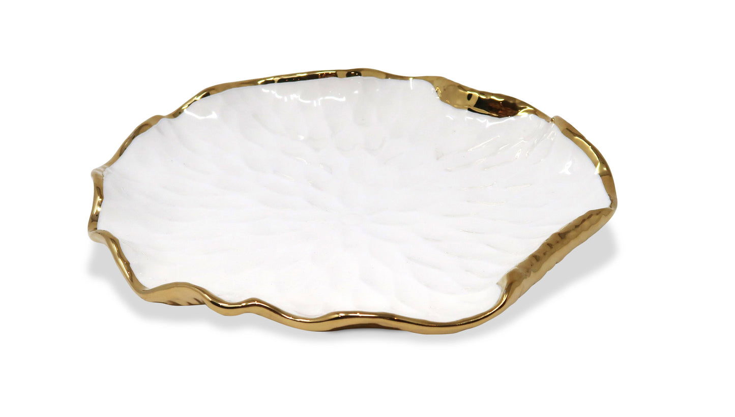 Salad Plates New Bone China with Gold Scalloped Edge