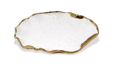 Salad Plates New Bone China with Gold Scalloped Edge