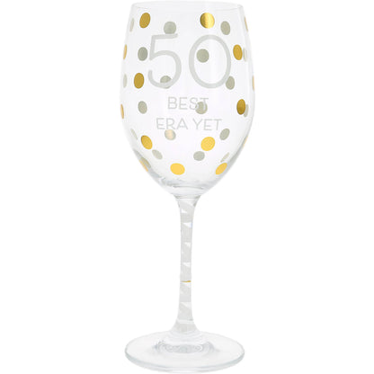 50th Gift Boxed 16 oz Crystal Wine Glass