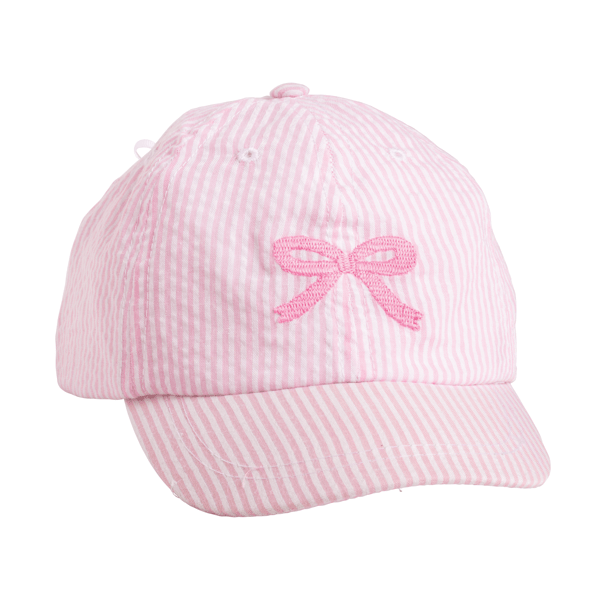 Mud Pie Toddler Pink Bow Embroidered Hat