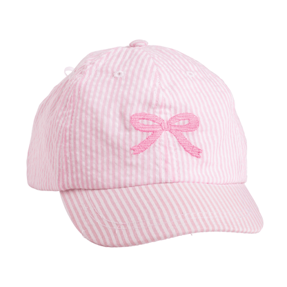 Mud Pie Toddler Pink Bow Embroidered Hat