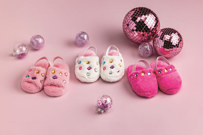 Mud Pie Jeweled Fur Slippers