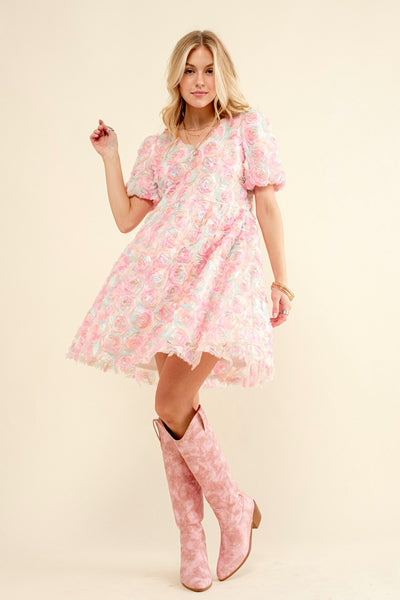 Multi Pink Floral Jacklyn Dress