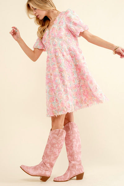Multi Pink Floral Jacklyn Dress