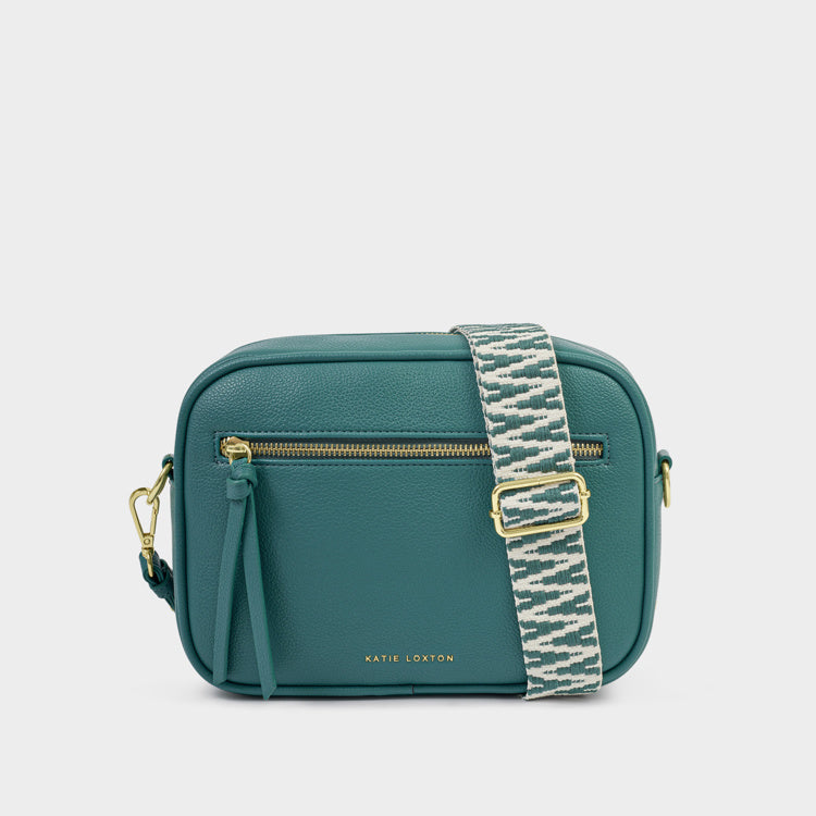HALLIE CROSSBODY BAG | Teal | 6 3/8" x 9 1/16" x 2 15/16"