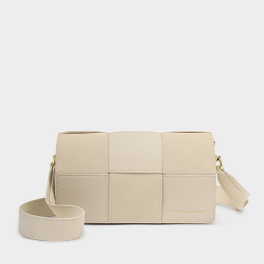 TAYA CROSSBODY BAG | Off White / Off White Suedette | 5 1/2" x 9 1/16" x 2 3/4"