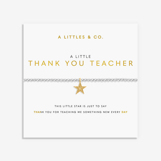 A LITTLE | THANK YOU TEACHER | Silver | Bracelet | 6 7/8" stretch
