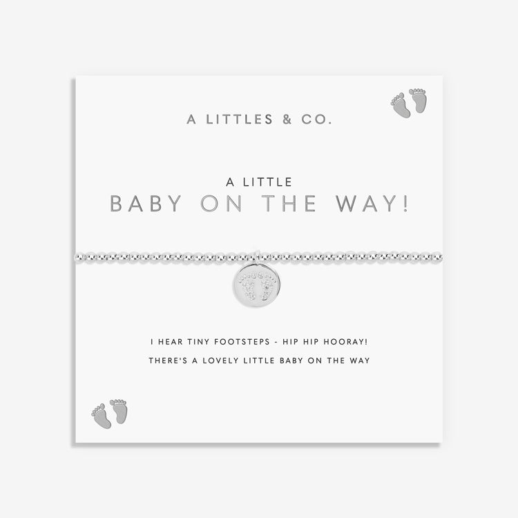 A LITTLE | BABY ON THE WAY! | Silver | Bracelet | 6 7/8" stretch