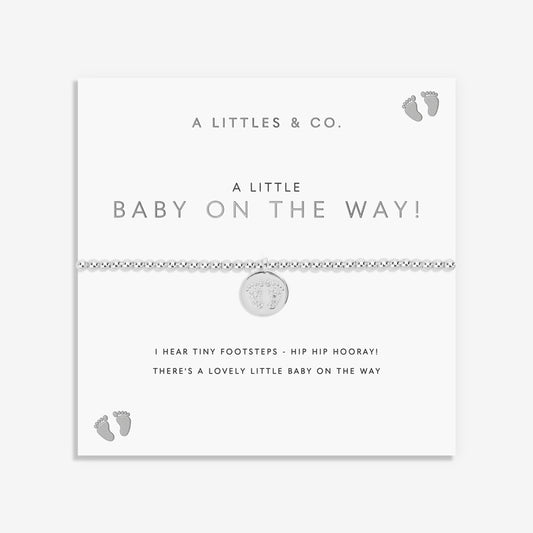 A LITTLE | BABY ON THE WAY! | Silver | Bracelet | 6 7/8" stretch