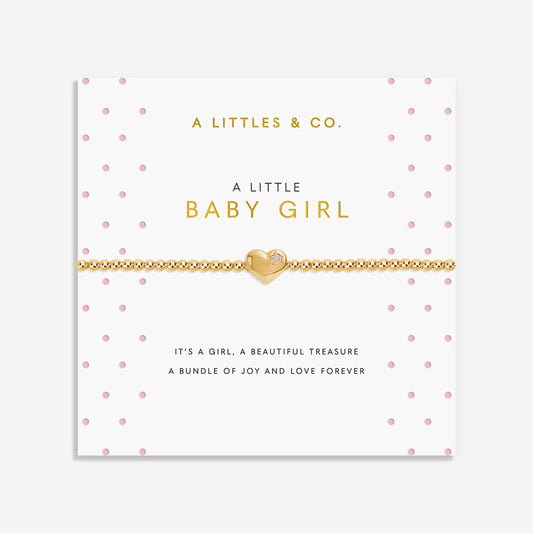 A LITTLE | BABY GIRL | Gold | Bracelet | 6 7/8" stretch