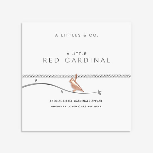 A LITTLE | RED CARDINAL | Silver Plated | Bracelet | 6 7/8" stretch
