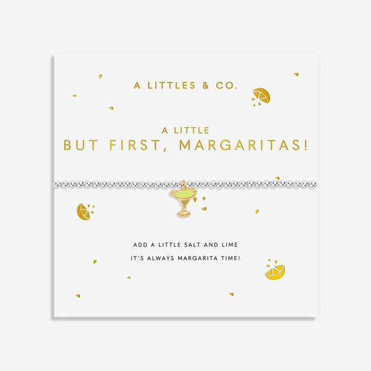 A LITTLE | BUT FIRST, MARGARITAS! | Silver & Gold-Tone Plated | Bracelet | 6 7/8" stretch