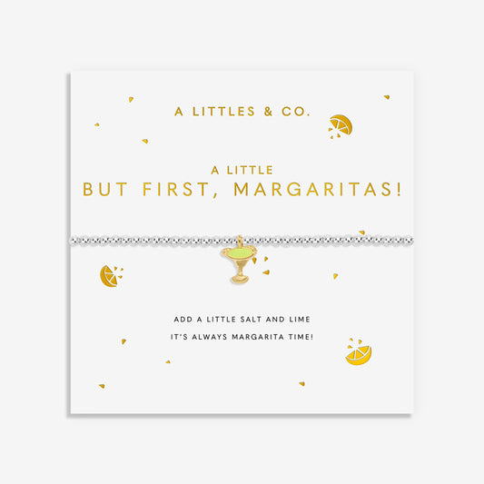 A LITTLE | BUT FIRST, MARGARITAS! | Silver & Gold-Tone Plated | Bracelet | 6 7/8" stretch