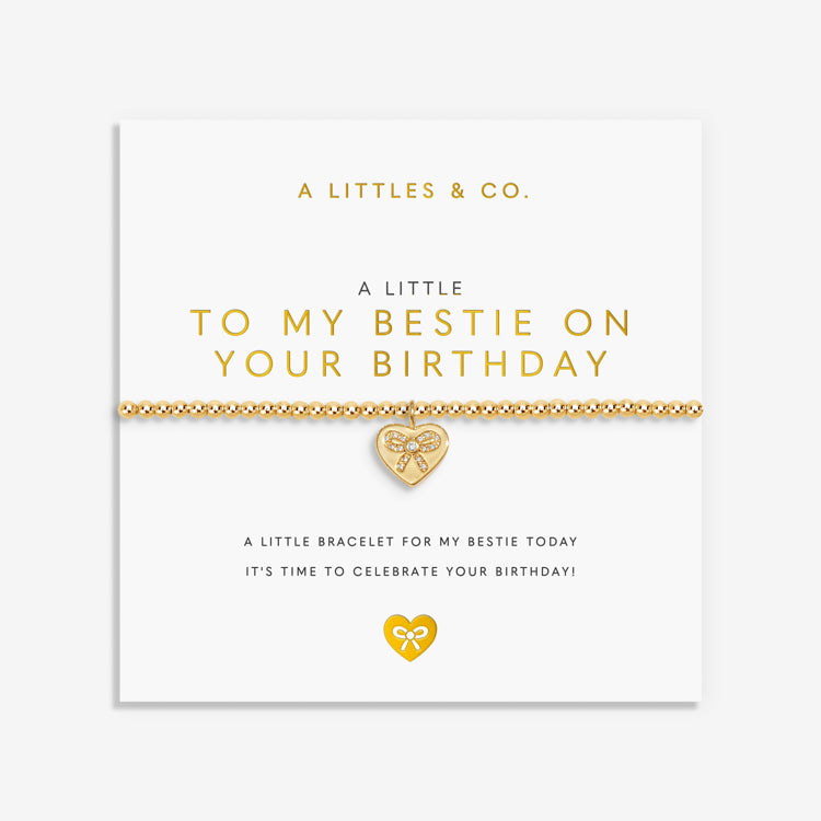 A LITTLE | TO MY BESTIE ON YOUR BIRTHDAY | Gold-Tone Plated | Bracelet | 6 7/8" stretch