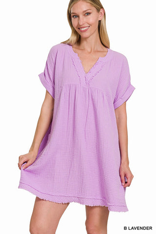 Bright Lavender Elise Gauze Dress