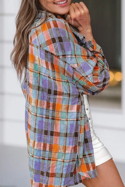 Orange Leah Plaid Flannel