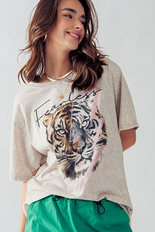Mineral Stone Fearless Tiger Lightning Tee