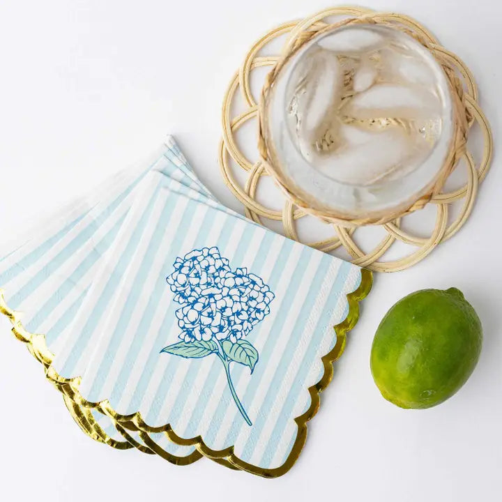 Hydrangea Paper Beverage Napkin Pack