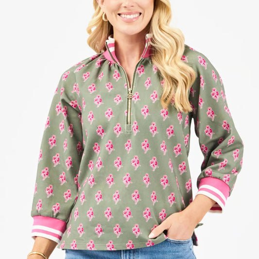 Olive Petal Sketch Suzanne Top