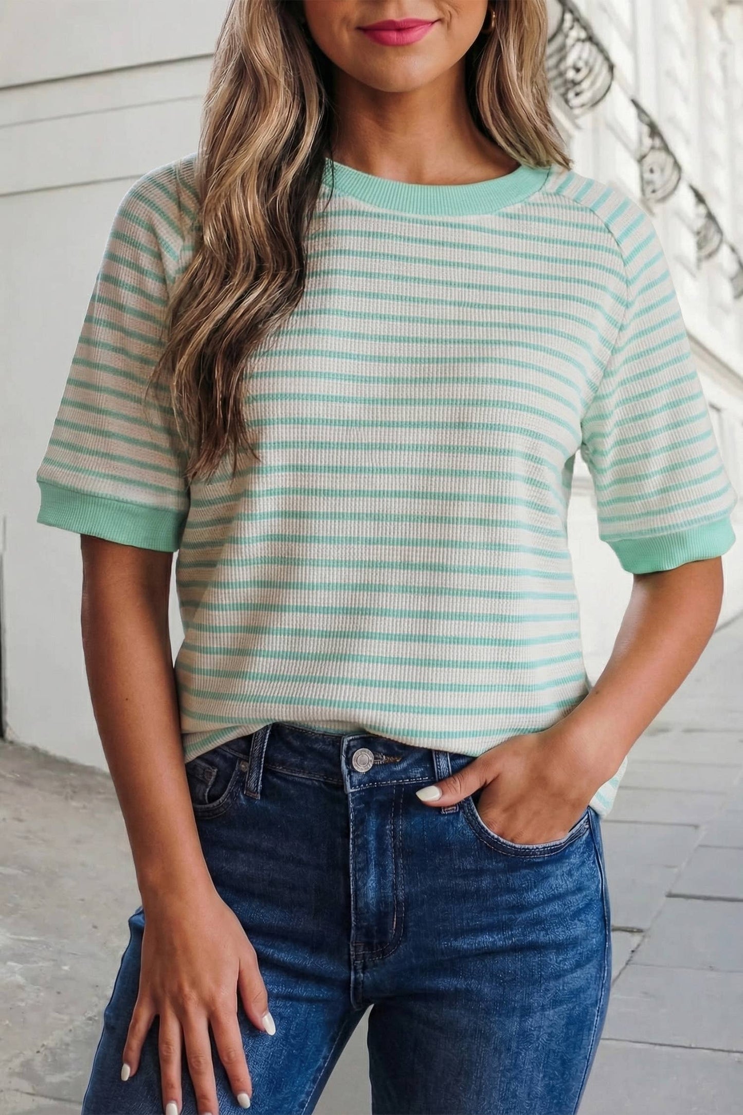 Ocean Mist Stripe Top