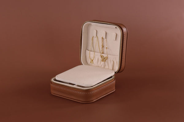 Black Leather Jewelry Case