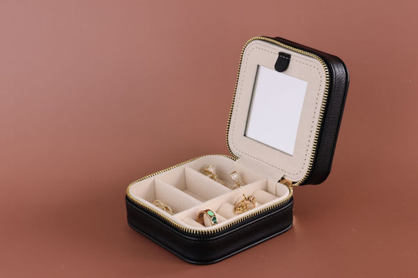 Black Leather Jewelry Case